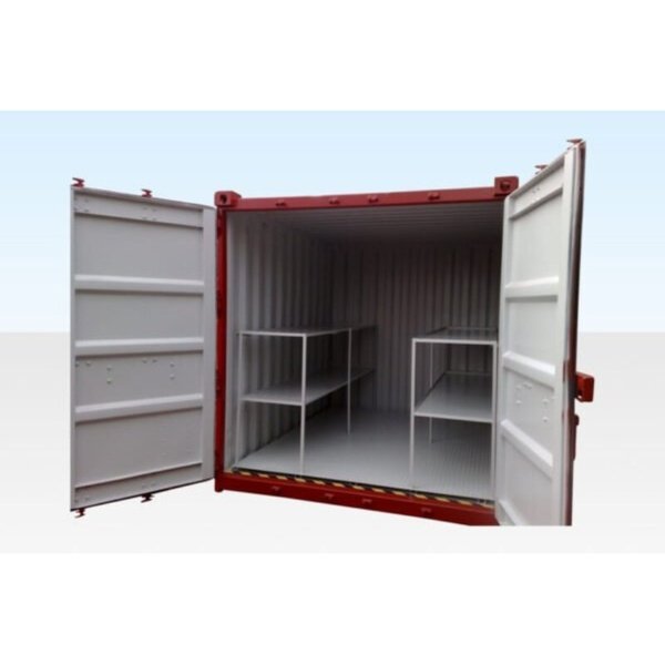 8ft x 8ft raised and flat floor bunded store