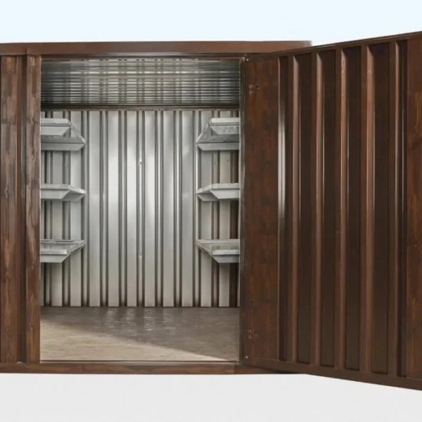 Wood-Effect Flat Packed Storage Container 2M X 2.1M