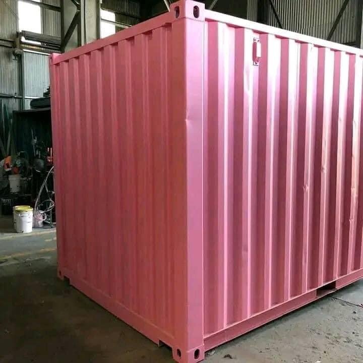 10 ft pink container with roll‑up door