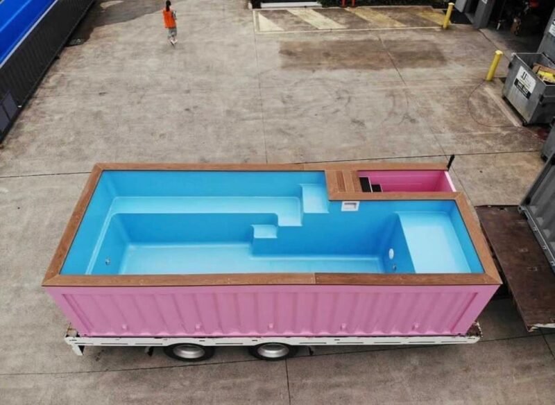 pink 20 ft container pool