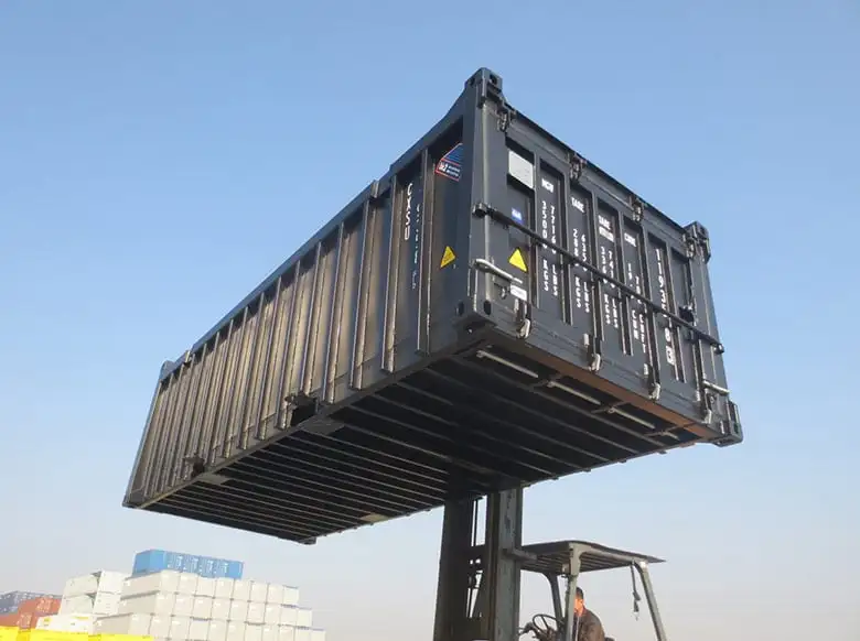 open top half height shipping containers