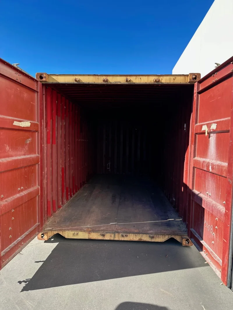 used 20ft conex shipping / storage container – yellow/gold