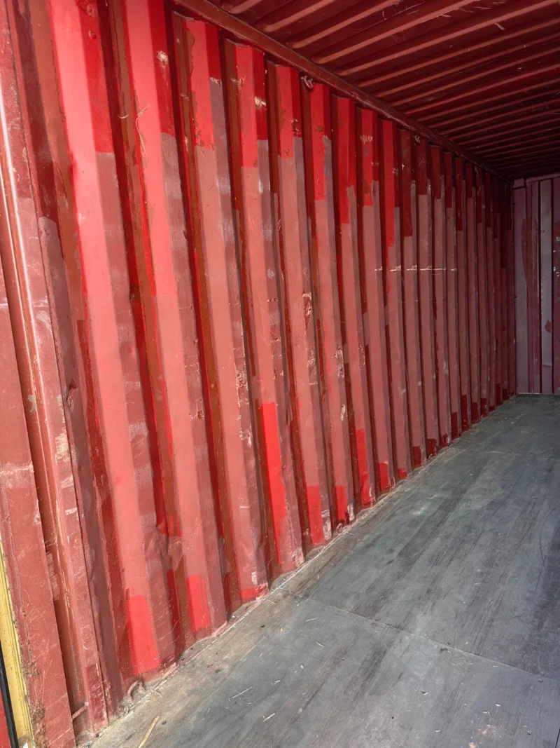 used 20ft conex shipping / storage container – yellow/gold